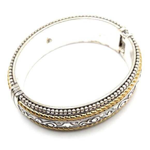 Brighton Vintage Gold/Silver Hinged Bracelet - 5143 - Picture 2 of 2